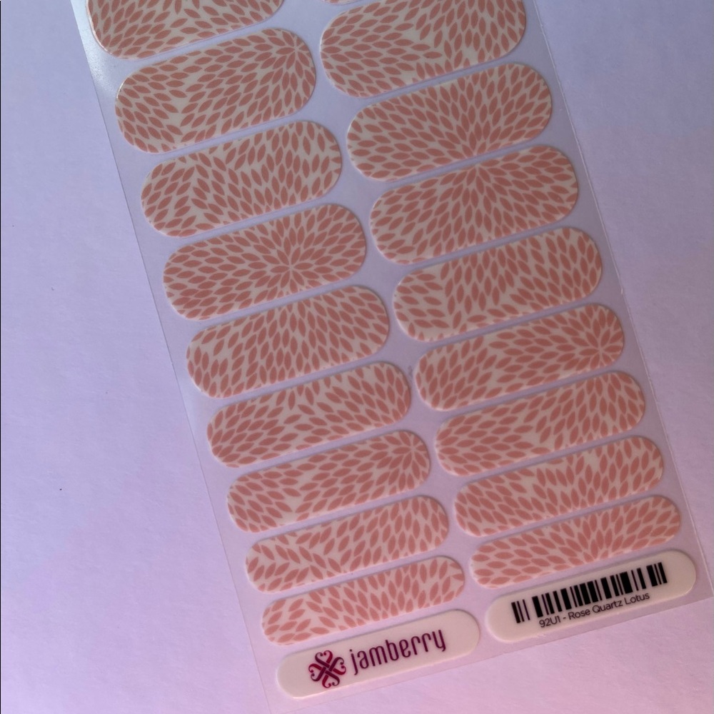 Jamberry nails - full sheet: “Rose Quartz Lotus”